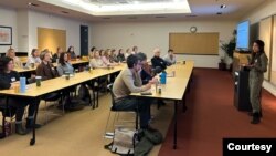 Obuka za novinare o bezbednosti u Harisburgu, Pensilvanija, 22. marta 2024. (Foto: IWMF)