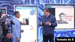 El presidente Nicolás Maduro durante su programa "Con Maduro +" transmitido los lunes por el canal del Estado. 