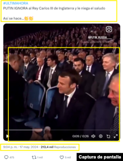 Captura de pantalla de la publicación en X.