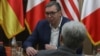 Predsednik Srbije Aleksandar Vučić na sastanku sa ambasadorima zemalja Kvinte (izvor: Fonet/Milica Vučković)