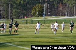 Wesleyan Christian Academy's Madison Casteen scored 2 goals against Ravenscroft High School's soccer team on March 14, 2024.