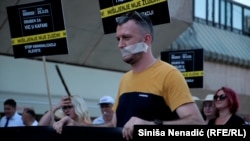 Protest u Banjaluci zbog kriminalizacije klevete, juli 2023.