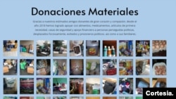 Parte de la ayuda humanitaria que la organización AbueNica dona a nicaragüenses desplazados o que han tenido que marchar al exilio. [Foto cortesía].