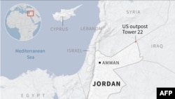 Քարտեզ, որտեղ տեղակայված է Հորդանանում գտնվող ամերիկյան 22-րդ հենակետը: Վերջինիս վրա անօդաչուի հարձակումից հետո զոհվել են երեք ամերիկացի զինծառայողներ
