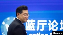 Chinese Foreign Minister Qin Gang attends the "Lanting Forum" to deliver a keynote speech in Beijing, Feb. 21, 2023