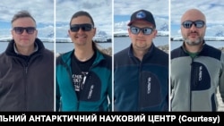Українські полярники на станції "Академік Вернадський". Богдан Гаврилюк, Вадим Ткаченко, Тарас Перетятко, Олександр Полудень.