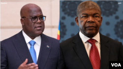 Félix Tshisekedi, Presidente da República Democrática do Congo (esq), e João Lourenço, Presidente de Angola