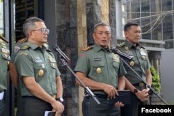 Pangdam XVII/Cenderawasih Mayjen TNI Izak Pangemanan, M.Han dalam konferensi Pers di Mabes TNI, Jakarta, 25 Maret 2024.(Facebook/kodam17cen)