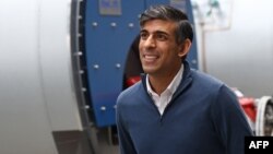 Waziri mkuu wa Uingereza Rishi Sunak akiwa Keighley, Kaskazini mwa Uingereza Machi 8, 2024.