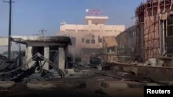 A general view of the damaged East Nile Hospital in Khartoum, Sudan, in this screen grab taken from a social media video released on May 15, 2023. (RSF via Reuters)