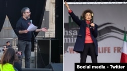 مسیح علینژاد و حامد اسماعیلیون در تجمع ایرانیان در شهر رم سخنرانی کردند. 