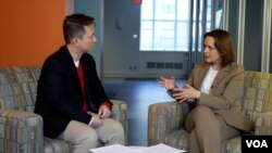 Tatiana Vorozhko Koprowicz, Supervisory Managing Editor, giving an interview