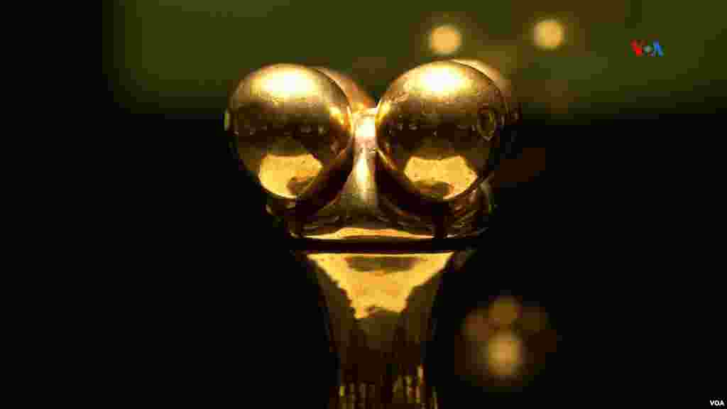 Parte superior del Poporo Quimbaya, con cuatro esferas superiores en forma de calabazos, que estaban asociados simbólicamente a la fertilidad y la vida.