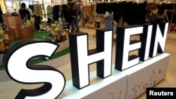 新加坡商場里希音公司的標誌。 （2024年4月4日）