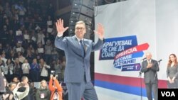 Predizborni skup Srpske napredne stranke (SNS) i liste „Aleksandar Vučić - Srbija ne sme da stane“ u Kragujevcu (foto: Fonet)