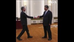 美国国务卿布林肯与中国国家主席习近平在人民大会堂会面