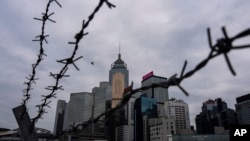 香港立法會全票通過根據《基本法》第23條訂立的新的國家安全法案當天的香港金融區景色。（2024年3月19日）