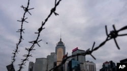 香港立法會全票通過根據《基本法》第23條訂立的新的國家安全法案當天的香港金融區景色。（2024年3月19日）