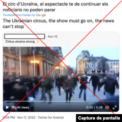 Captura de desinformación en X (antes Twitter).