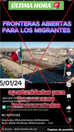 Captura de desinformación en TikTok.