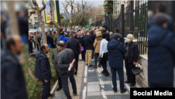 تجمع بازنشستگان معترض شرکت مخابرات در تهران؛ دوشنبه ۲۲ اسفند ۱۴۰۱