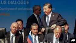 中國國家主席習近平在南非約翰內斯堡舉行的2023年金磚國家峰會上。（2023年8月24日）