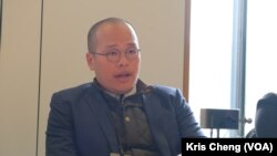 黎智英的兒子黎崇恩（Sebastien Lai）。 (美國之音特約記者鄭樂捷拍攝)