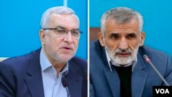 مجید میراحمدی (راست) معاون امنیتی - انتظامی وزیر کشور و بهرام عین اللهی وزیر بهداشت دولت ایران 