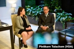 Thailand Ambassador to the United States of America, Tanee Sangrat, speaking with VOA Thai about Thai oversea absentee voter registration.