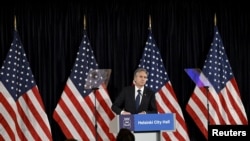 El secretario de Estado de los Estados Unidos, Antony Blinken, da un discurso en el Ayuntamiento de Helsinki, en Helsinki, Finlandia, el 2 de junio de 2023.