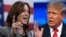 Kombinasi foto yang menunjukkan Wakil Presiden AS Kamala Harris dan mantan Presiden AS Donald Trump saaat keduanya hadir di acara yang berbeda. (Foto: AFP/Brenda Smialowski dan Andrew Caballero-Reynolds)