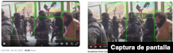 Comparación del primer fotograma del clip viral (izquierda) con uno del video de VOA (derecha).
