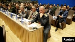 资料照：美军代表出席2019年10月在北京举行的香山防务论坛。（美联社）