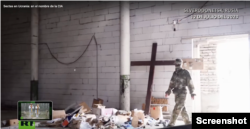 Кадр із програми іспаномовної версії телеканалу Russia Today, в якому українське місто Сєвєродонецьк Луганської області називають частиною Росії