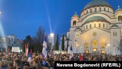 Protest desničarskih organizacija protiv plana EU o normalizaciji odnosa Srbije i Kosova, 17. marta 2023. 