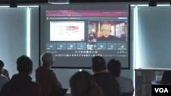 位于台北的台湾人工智慧实验室(Taiwan AI Labs)每周发布网络资讯认知操作观察报告并召开专家讨论会议。(美国之音特约记者谭旭东拍摄)