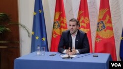 Milojko Spajić, predsednik Vlade Crne Gore, na konferenciji za medije u Podgorici, 29. novembar 2023. (Foto: Jovo Radulović)