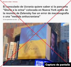 Captura de desinformación en X.