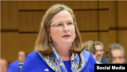 لورا هولگیت، سفیر آژانس بین‌المللی انرژی اتمی- برگرفته از صفحه ایکس (توئیتر سابق)