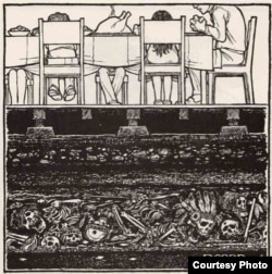 การ์ตูนที่วาดโดยรอน คอบบ์ ที่ปรากฏใน Los Angeles Free Press เมื่อ 29 พฤศจิกายน 1968 ใช้โดยได้รับอนุญาตจาก Estate of Ron Cobb