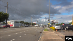 北邁阿密市原定中國城項目所在的西北第七大道。(美國之音記者鬱崗拍攝)