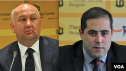 Bivši ministar u vladi Srbije Nenad Popović i predsednik Srpse desnice MIša Vacić kojima je Amerika uvela sankcije (foto: Medija centar Beograd)