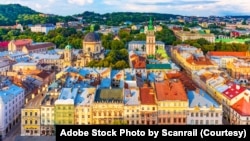 FILE - Aerial view of the Old Town of Lviv, Ukraine. (Adobe Stock Photo by Scanrail)