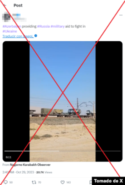 Captura de pantalla tomada de X.
