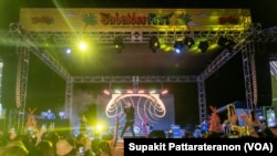 Artists perform on stage at the Sabaidee Fest Lao Hmong Thai Music& Culture Festival in Norco, CA, on March 18, 2023.