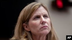 FILE - University of Pennsylvania President Liz Magill attends a hearing of the House Committee on Education on Capitol Hill, in Washington, Dec. 5, 2023. Magill resigned Saturday amid pressure from donors and criticism over her testimony.