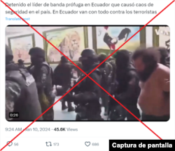 Captura de la desinformación en X.