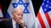 Presiden AS Joe Biden saat pertemuan dengan Perdana Menteri Israel Benjamin Netanyahu untuk membahas perang antara Israel dan Hamas, di Tel Aviv, Israel, Rabu, 18 Oktober 2023. (Miriam Alster via AP)