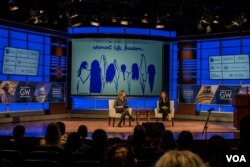 گفت‌و‌گو با نازنین بنیادی در نشست «نقش اتحاد در پیشبرد دموکراسی» در دانشگاه دانشگاه جرج‌ واشنگتن، سه‌شنبه ۱۴ آذر