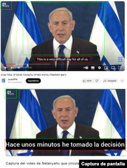 El extracto del video que circuló en redes sociales tiene subtítulos falsos.